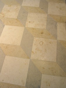 Pavimento de piedra en dámero